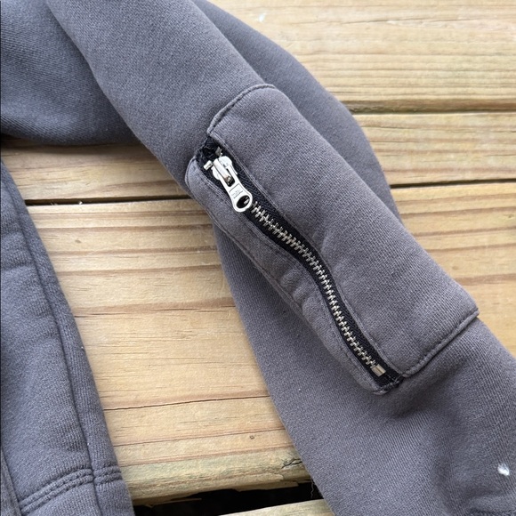 The North Face Men’s Large Gray Fleece Zip Up Buttons Hooded Jacket - Picture 7 of 8